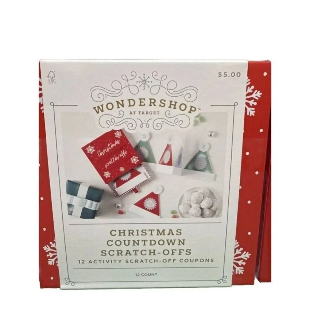 Wondershop Christmas Countdown Scratch Off Hats New In Box